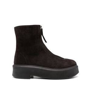The Row ZIPPED 1 Platform Leather Zip Combat Boots Brown Suede EU 39 SZ 9 $1490